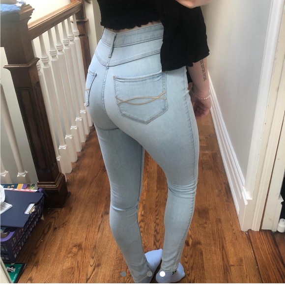 Abercrombie & fitch high waisted light blue skinny denim jeans US 0 W25” - Picture 4 of 4